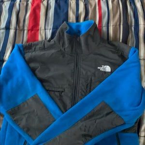 Blue and gray NORTH FACE fleece jacket size m